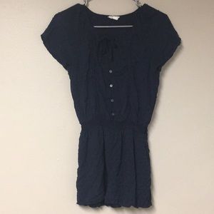 Junior’s Eyelet Romper with Button Front